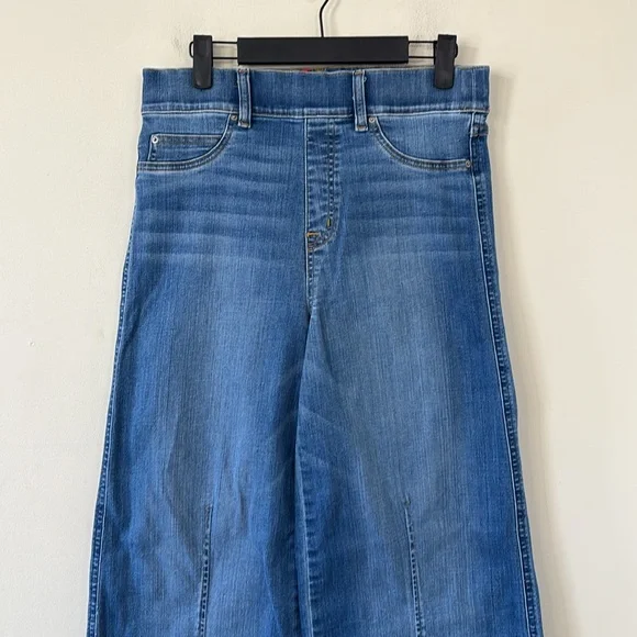 Spanx Seamed Front Wide Leg Jeans Vintage Indigo Size Medium - Picture 3 of 12